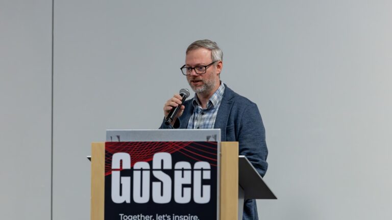 Martin Holste on stage at GoSec 2026